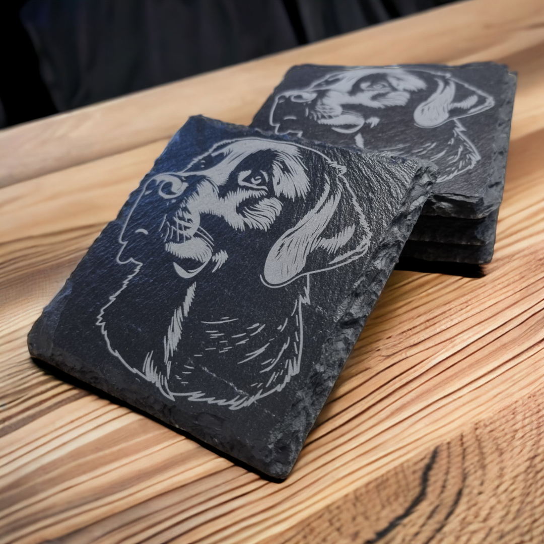 Labrador four pack slate coasters