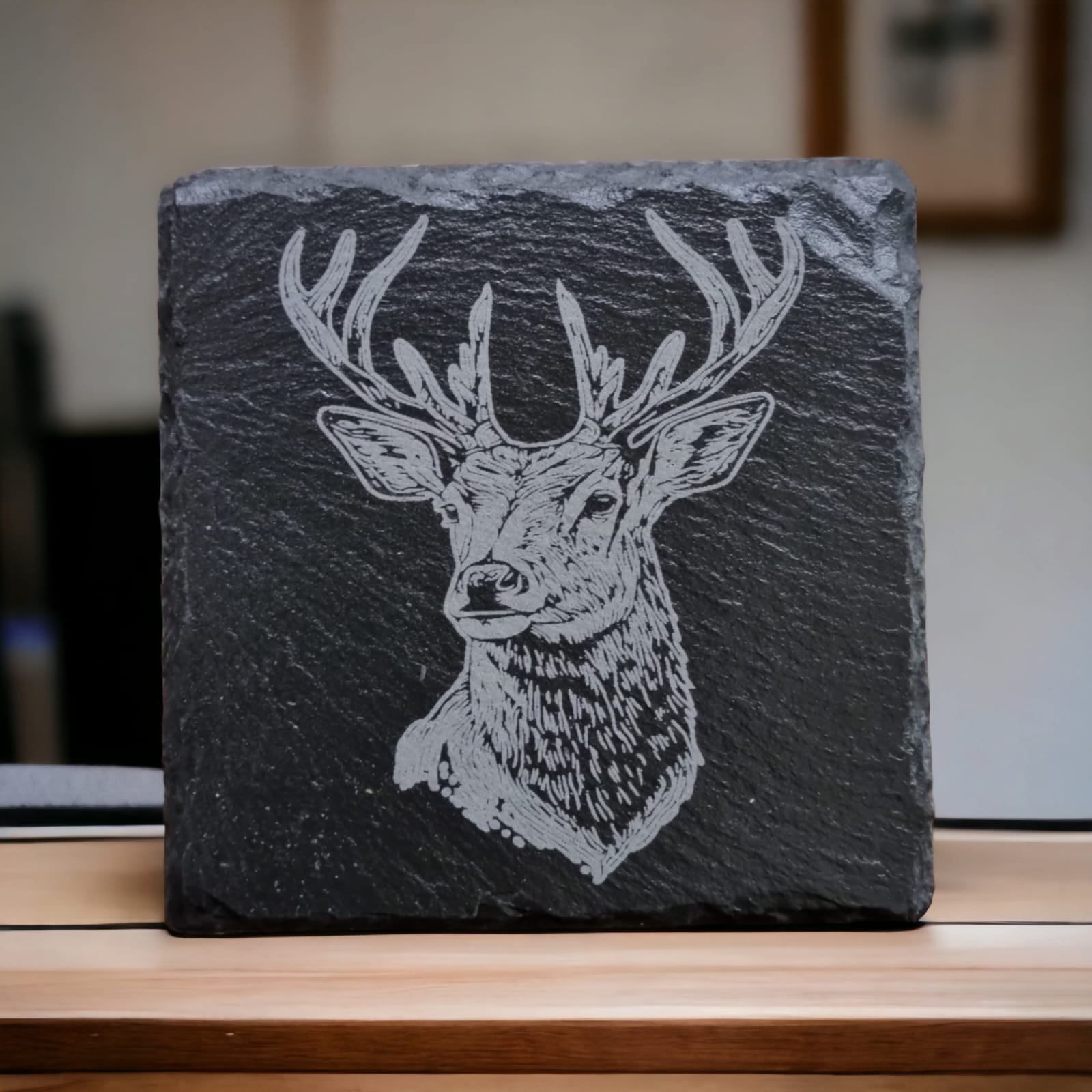 Stags head four pack slate coasters
