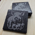 Pigs four pack slate coasters